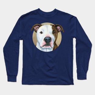 Brindle and White Pitbull Terrier Dog Long Sleeve T-Shirt